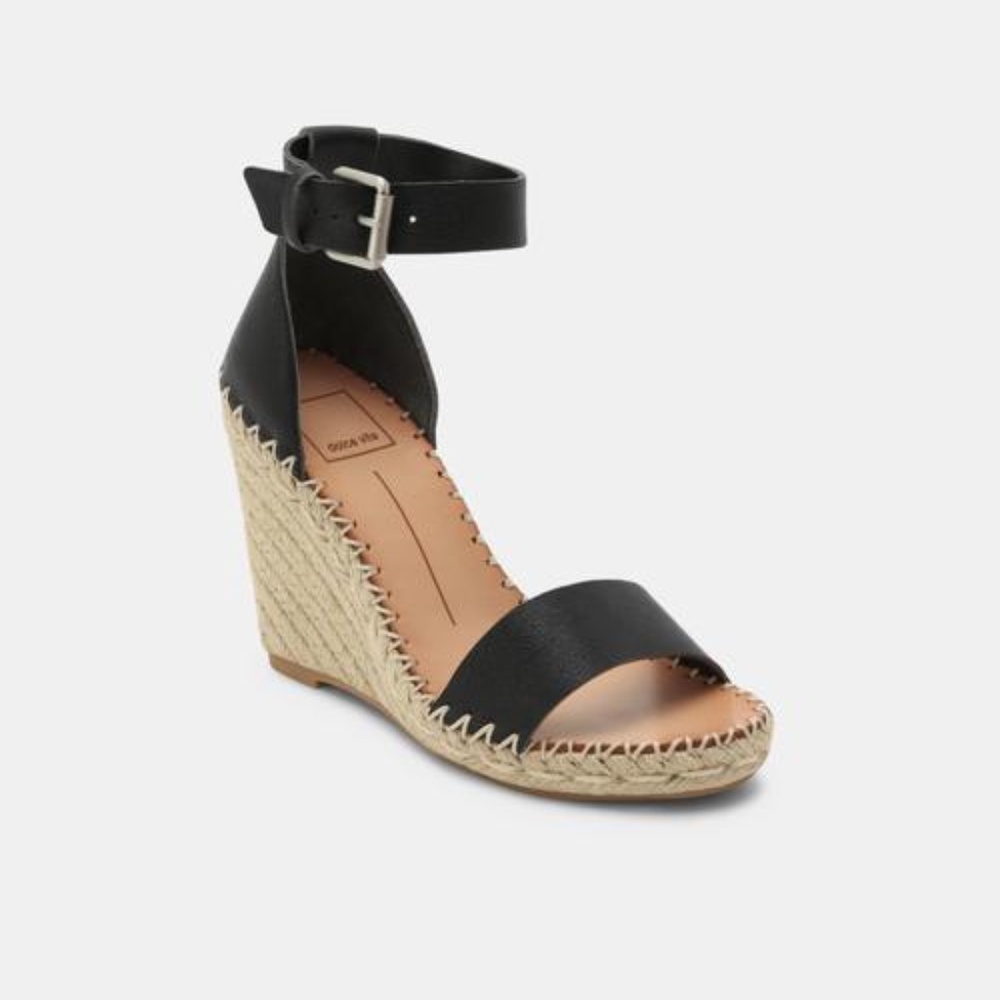 Dolce Vita Espadrille Wedge Sandals Black - 9 Wide